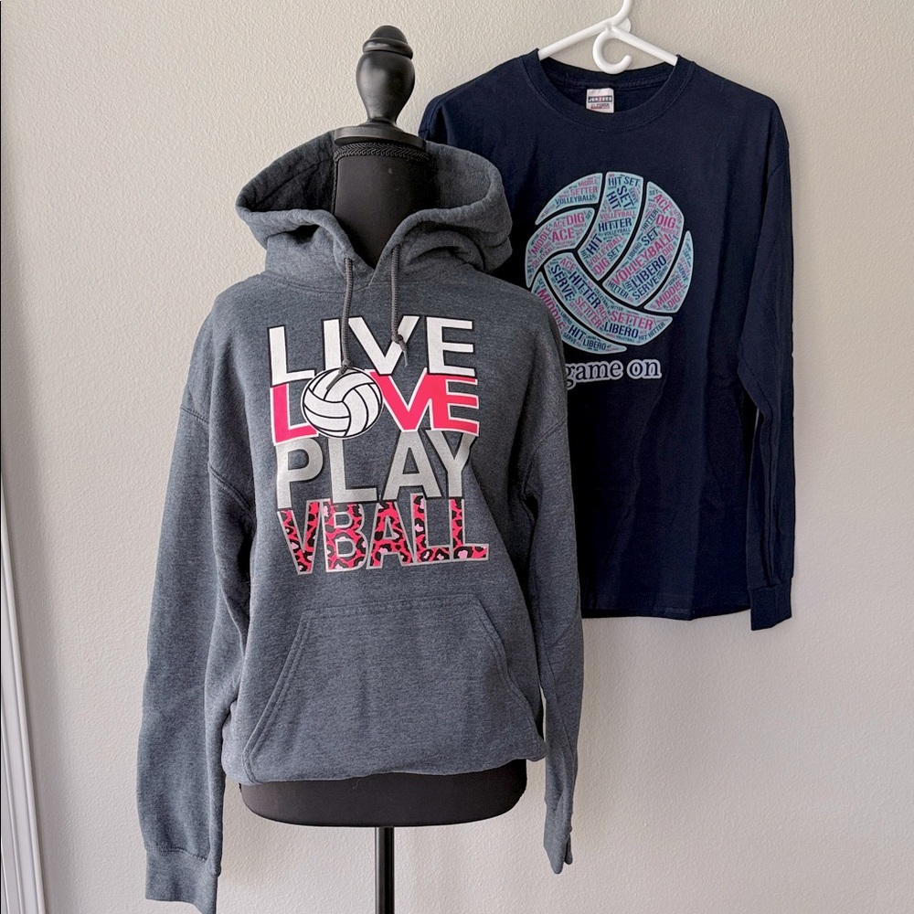 Volleyball Hoodie with Pink Details